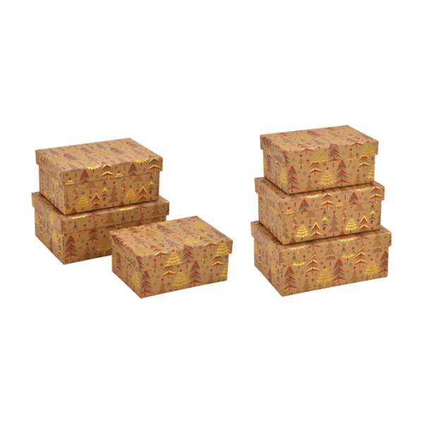 ba-exclusive Weihnachten 2022 Geschenkboxen Set Winterwald Dekor 3 Stück