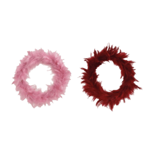 ba-exclusive Weihnachten 2023 Kranz aus Feder Bordeaux +  Pink  Ø 40 cm Set 2-teilig 2 Stück